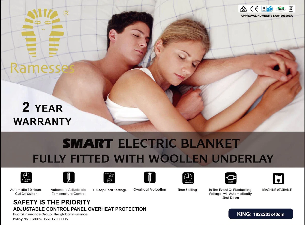 Ramesses Wool Electric Underlay Topper Fitted Electric Wool Blanket 50cm  Wall | eBay