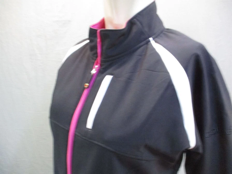 Chaqueta deportiva Bolle talla M para mujer negra/rosa cremallera completa activa manga larga 7W093 Foto 4 de 4