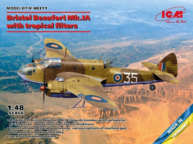 Icm 48311 - 1:48 Bristol Beaufort Mk.Ia with Tropical Filter - New