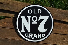 Jack Daniels Old No. 7 Brand Tin Metal Sign - Button - Tennessee Whiskey - Retro