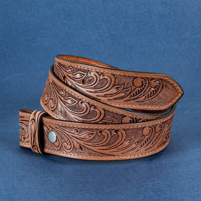 #ad Western Genuine Leather Belt Full Grain Handmade Men#x27;s Heavy Duty Without Buckle $22.99