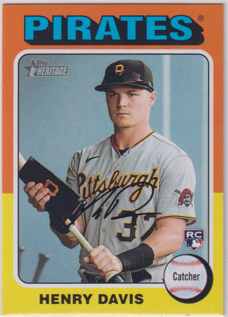 2024 Topps Heritage Baseball #415 Henry Davis RC Pittsburgh Pirates Rookie