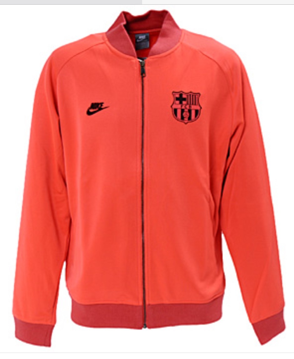 Nike Men's XL FC Barcelona Soccer Track Jacket Orange-Black 325085