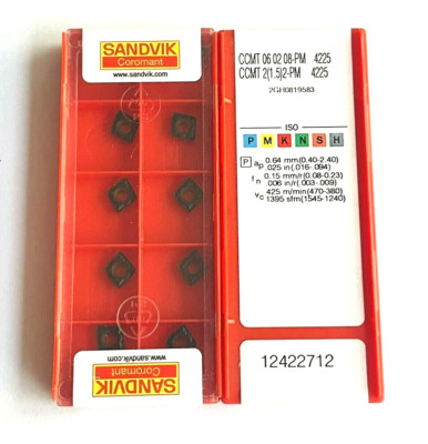 SANDVIK TURNING INSERTS CCMT060208-PM 4225 ORIGINAL NEW 10 pcs.