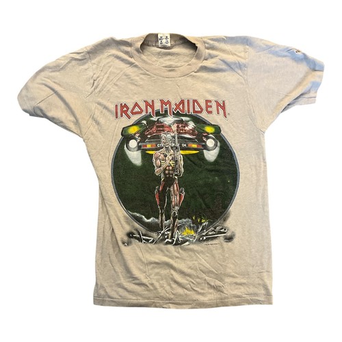 Vintage 80s IRON MAIDEN SOMEWHERE ON TOUR 1987 EDDIE LIVES METAL ROCK t-shirt L