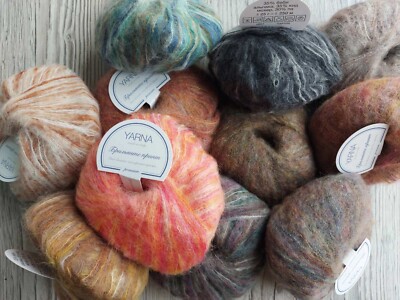 Yarn Brilliant print kid mohair yarn batik mohair multicolor melange yarn print