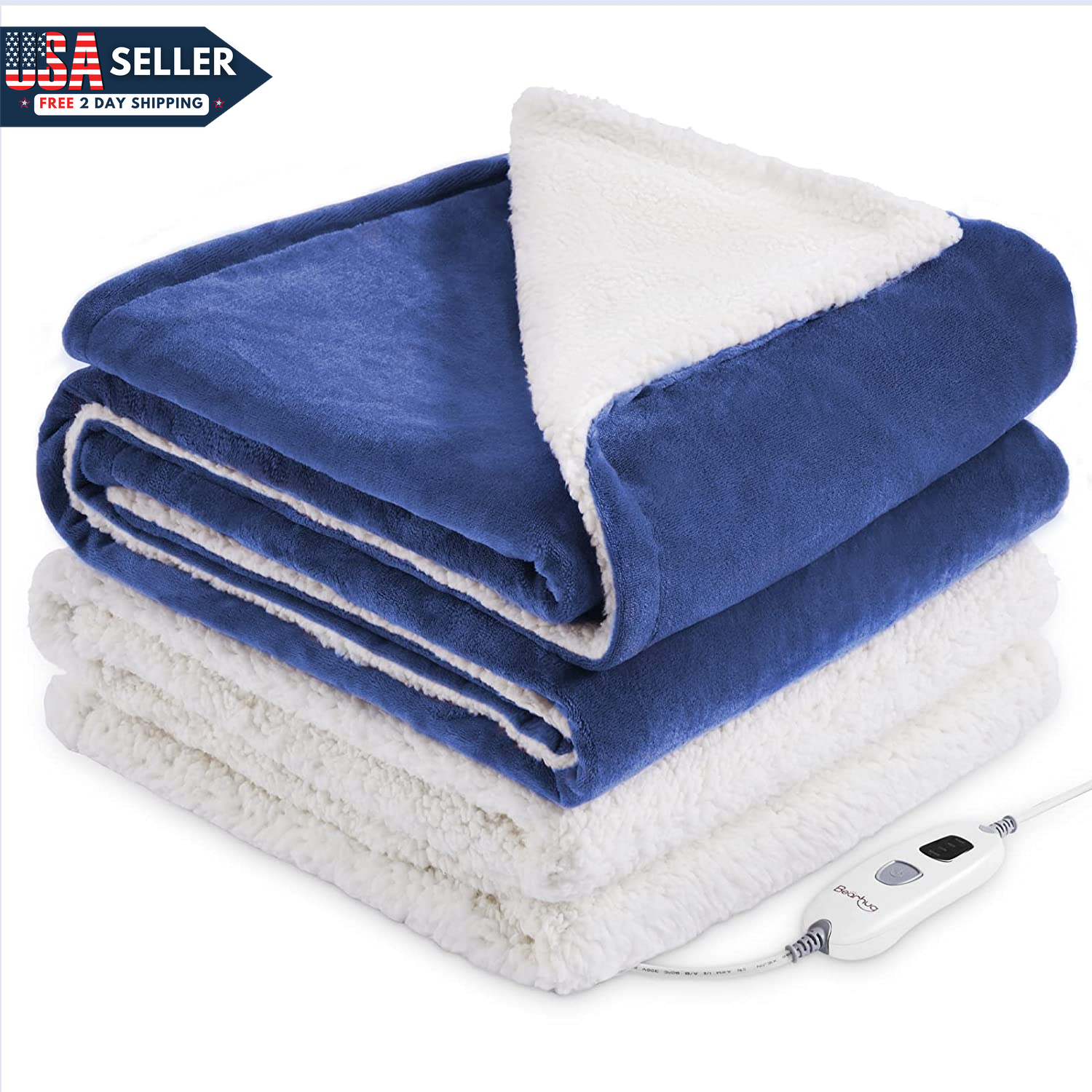 Bearhug Electric Heated Blanket King Size 100u0026#034; X 90u0026#034;, Dual  Controllers, 5 Year W | eBay