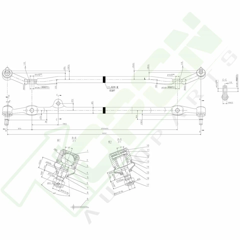 For 1984-1988 Toyota Pickup 8pcs Front Upper Ball Joints Center Link Idler Arm - Изображение 4 из 4