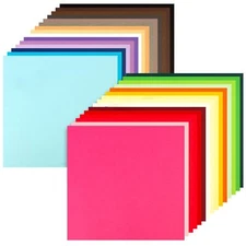 100 Sheets Colored Cardstock Paper Square Craft Paper 12inch Heavy Weight Car...