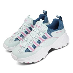 pink blue and white skechers