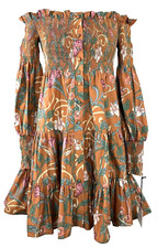 Kleid For Her Marianne Mini Off Shoulder Smocked Long Sleeve Dress Womens S