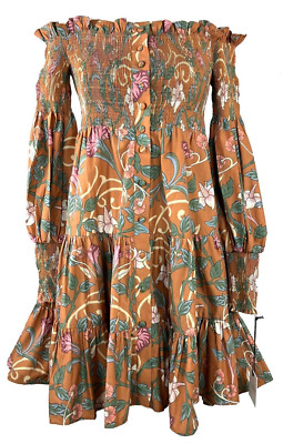 Kleid For Her Marianne Mini Off Shoulder Smocked Dress Womens XS X-Small