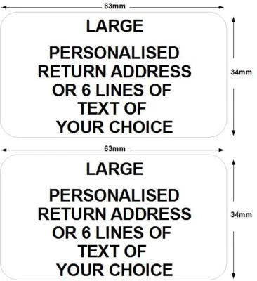 PERSONALISED LABELS 120 Large stickers labels personalised return address