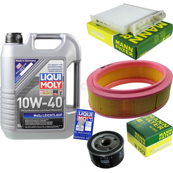 Mann Inspektionspaket 5L Liqui Moly 10W-40 FüR Dacia Sandero Logan MCV 1.4-image