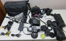 4PC CAMERAS YASHICA 35 MINOLTA 7000 CANON ZR70MC SAMURAI X3.0 CAMCORDER LENS