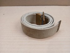 Vintage KREW U.S. Military Tan Woven Belt with Brass Clasp and Tip Pre-Owned