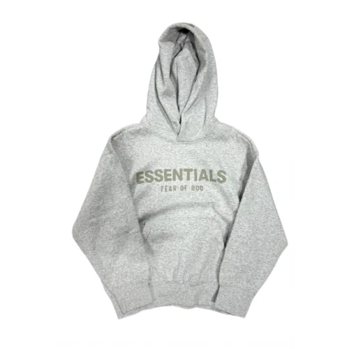 Felpa con cappuccio Fear of God Essentials per bambini farina d'avena