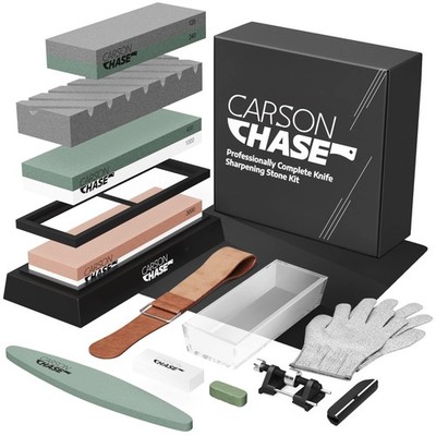 Professionally Complete Knife Sharpening Stone 15 Piece with Whetstone