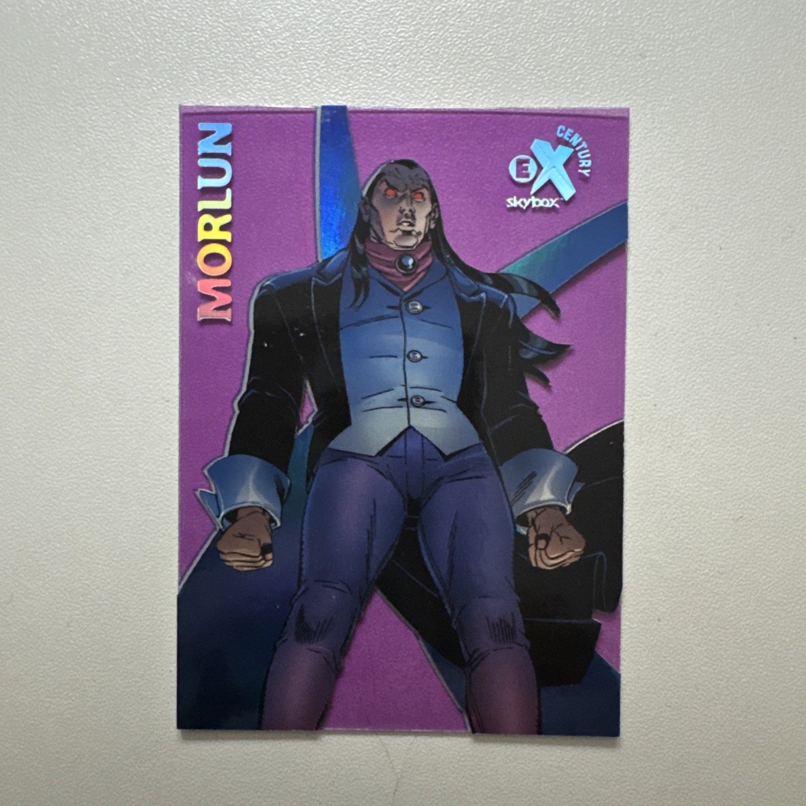 EX15 MORLUN Spider-Man Fleer Ultra 2017 Ex Century Now Purple /28 Upper Deck