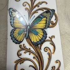Blue Glitter Butterfly -HAND COLORED BOOK MARK. Laminated