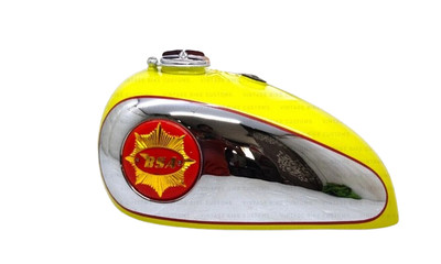 Bsa GS Scramble Catalina 2 Gal YelloW Chrome Gas Fuel Tank CAP TAP BADGE BP/FIT