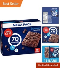 Delicious 70 Calorie Chocolate Fudge Brownies - High Fiber Snack Bars, 16 oz