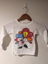 Vintage 1994 Looney Tunes Waffle Knit Thermal Shirt Kids 4/5 Sylvester Tweety