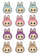 12 count LABUBU Edible Image rounds, choose your size, pre cut