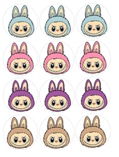 12 count LABUBU Edible Image rounds, choose your size, pre cut