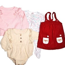 Baby 6-9M Girl Clothes 4 Piece Lot Dress Sleepers Romper Carters E MC 100