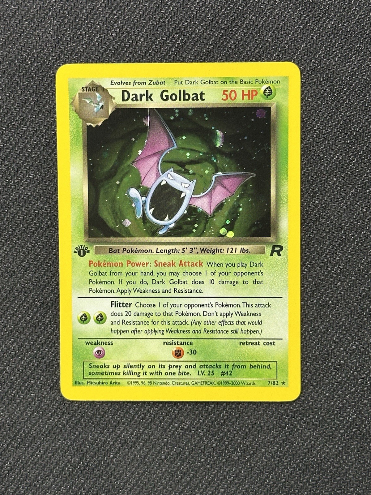 Dark Golbat 7/82 1st Edition Team Rocket Holo Rare Pokemon Card