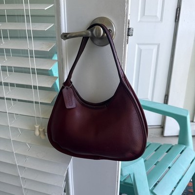 Vintage COACH Mini Ergo Crescent Shoulder Bag 9027 Burgundy Leather