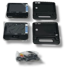 Philips PD7016 Portable DVD Player Lot of 2 Black 7" LCD with Accessories New