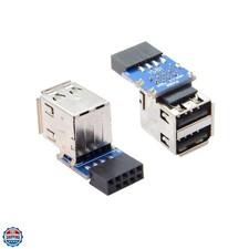 2 Pack USB 2.0 Front Panel Header 9/10Pin 1 Male to 2 USB 2.0 Female Mainboar...