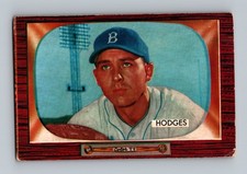 1955 Bowman #158 Gil Hodges LOW GRADE Vintage HOF Baseball Card
