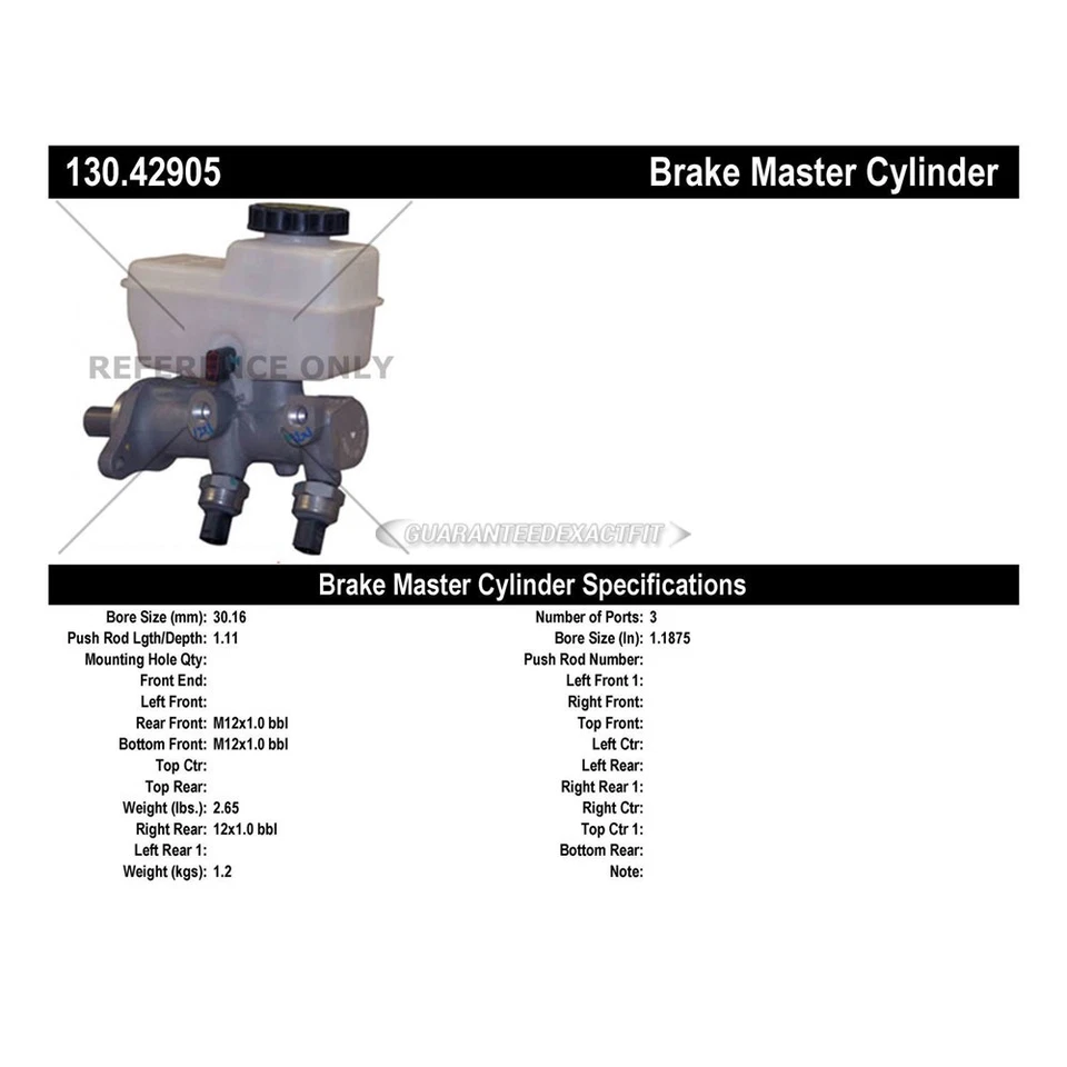 Cilindro maestro de freno centrado GAP para Infiniti QX56 Nissan Armada Titan Foto 3 de 3