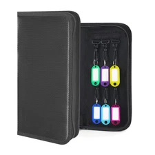 Key Organizer, Waterproof Fireproof Key Case with 12 Key Hooks and Tags,portable