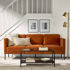 Wyatt Velvet Sofa, Copper Pipe