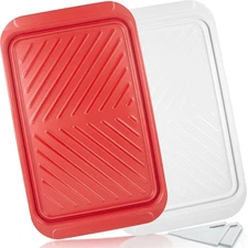 KAQAHIDO Grilling Prep and Serve Trays, BBQ Platter for Raw Meat Marinating and 