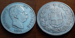 1 Lira Argento 1886 Umberto I