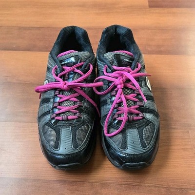 SKECHERS Shape-ups Women 8.5 Black Pink Gray Leather SOME VISIBLE WEAR Medial