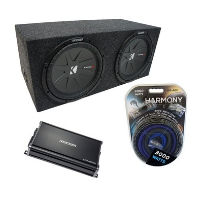 Universal Car Stereo Rearfire Sealed Dual 15 Kicker CompR CWR15 Sub Box CX1200.1