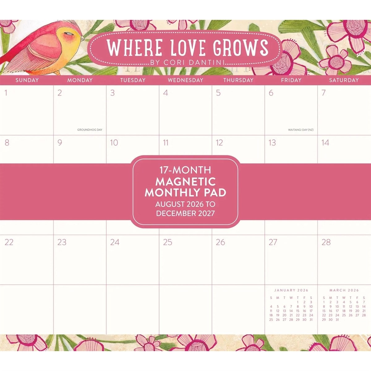 Where Love Grows Magnetic Pad 2026 - 2027, Magnetic Calendars, Month To View, Lifestyle, Gift - Image 2