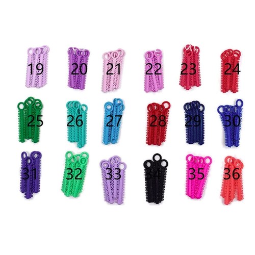 1040 Pezzi Elastici Ortodontici Dentali Tutori Elastici Legature Fascette 36 Colori - Foto 12 di 86