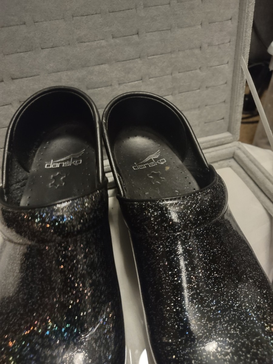 Dansko Professional Black Glitter Clogs EU 37 Women's Nursing