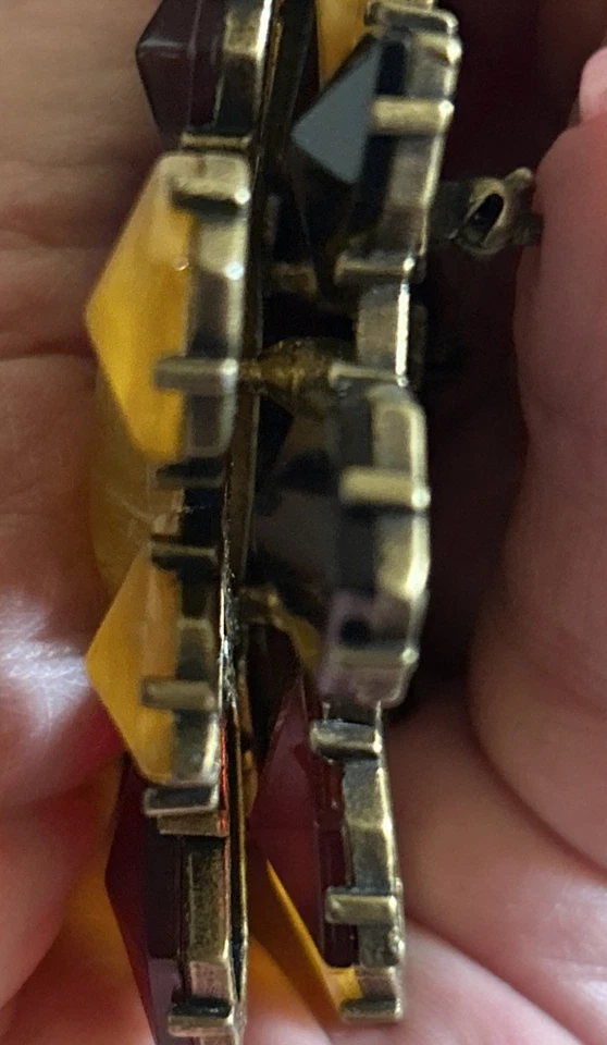 Broche Flor Coldwater Creek Marrón Floral Prendedor Foto 3 de 3