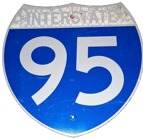 Im Ruhestand I-95 Interstate Highway Metallschild Straßenschild 24" x 24"