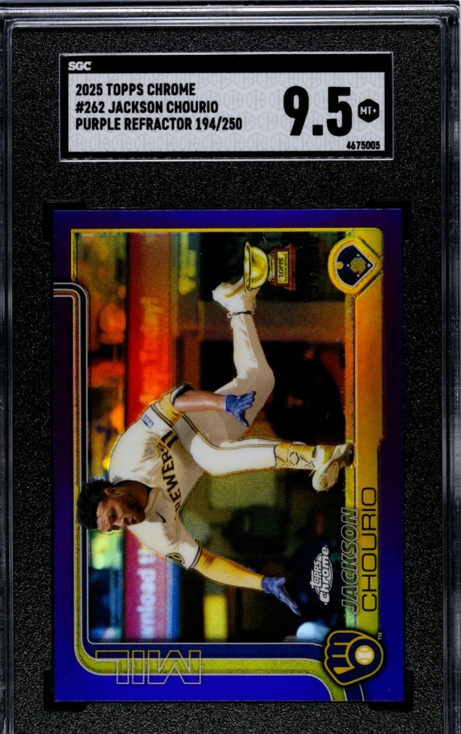 2025 Topps Chrome - Jackson Chourio #262 Purple Refractor /250