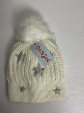 Cat  Jack Girls Stars Pom Cream Beanie One Size