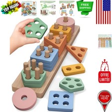 Early Learning Montessori Blocks for Toddlers 12-18 , Non-Toxic  Portable